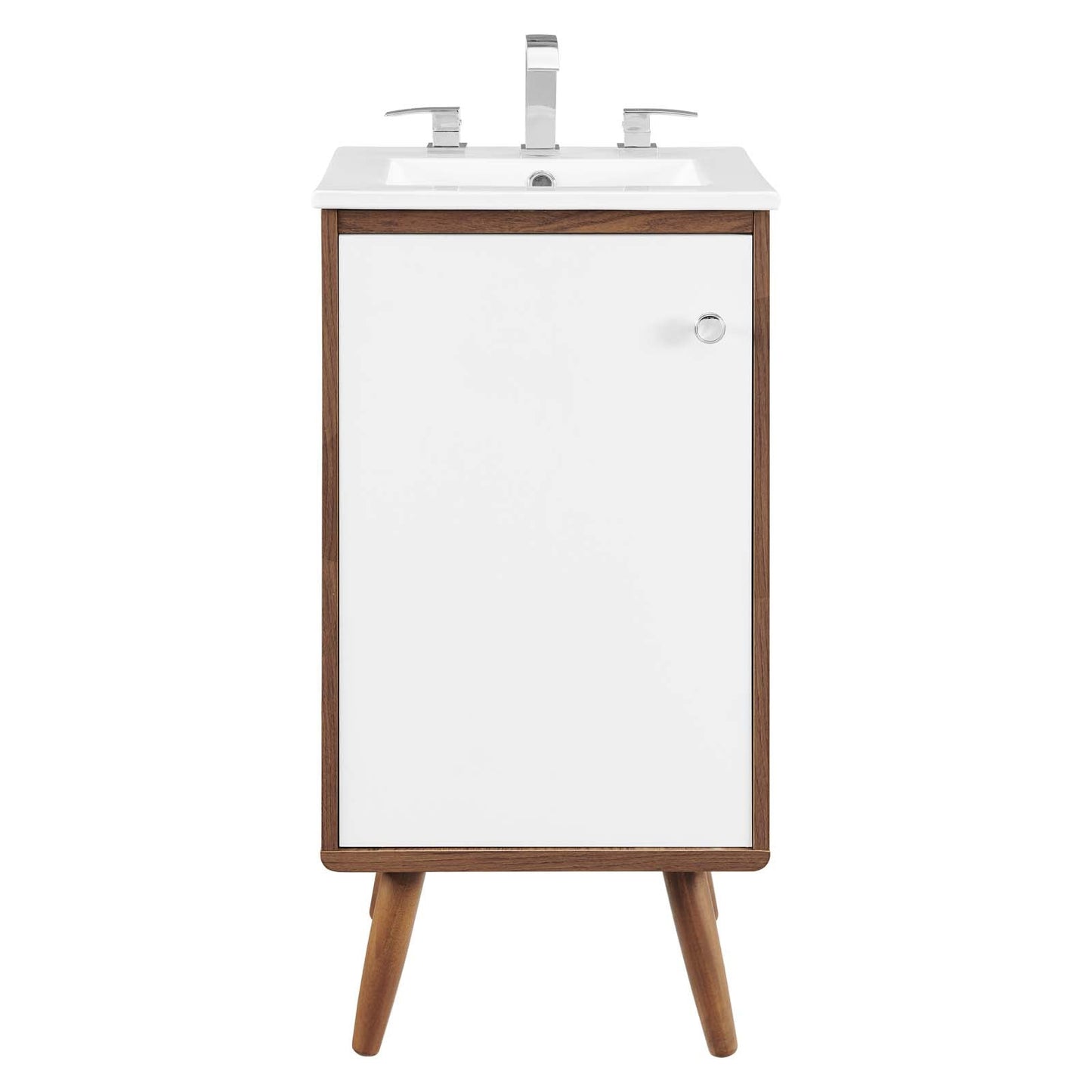 Transmit 18" Bathroom Vanity Walnut White EEI-4897-WAL-WHI