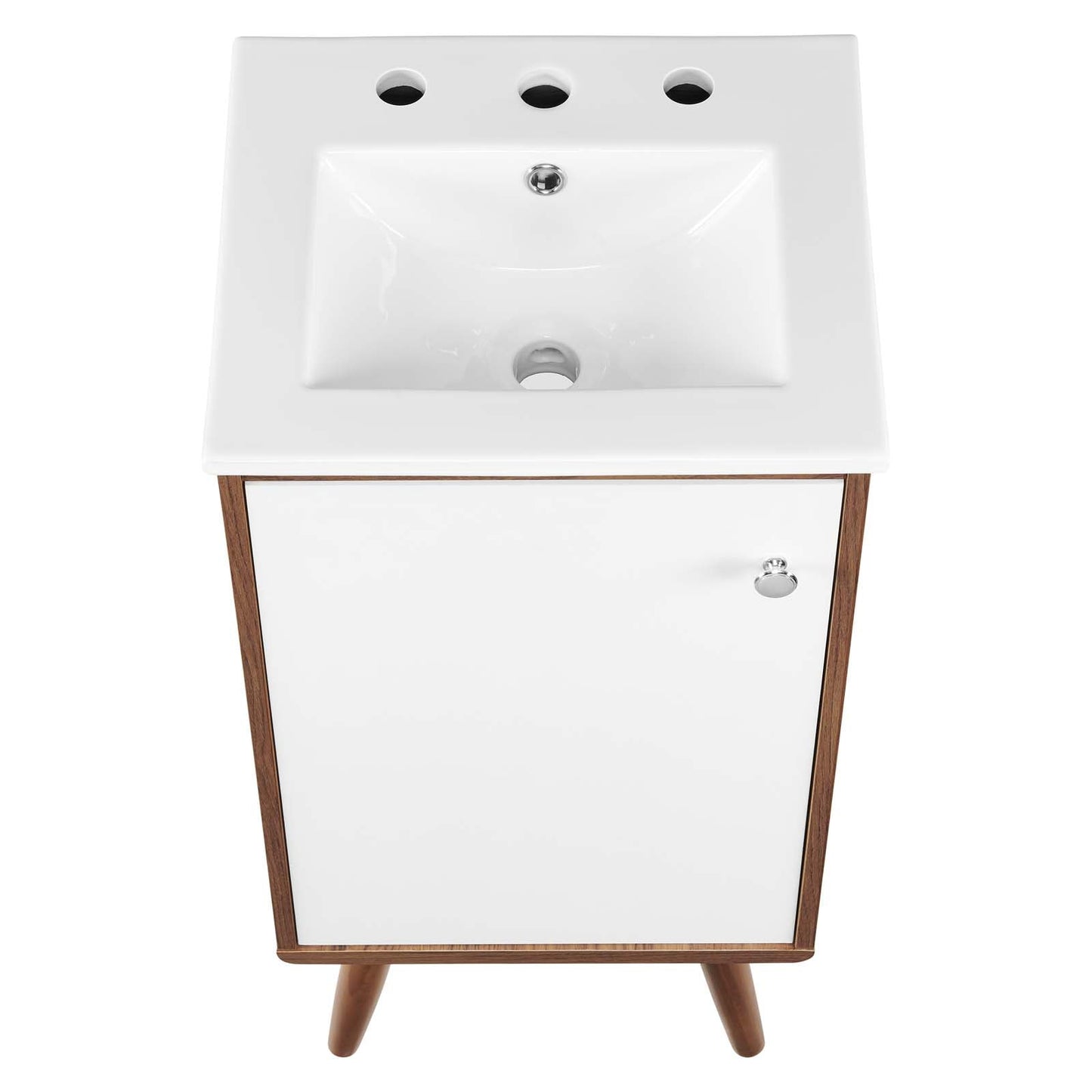 Transmit 18" Bathroom Vanity Walnut White EEI-4897-WAL-WHI