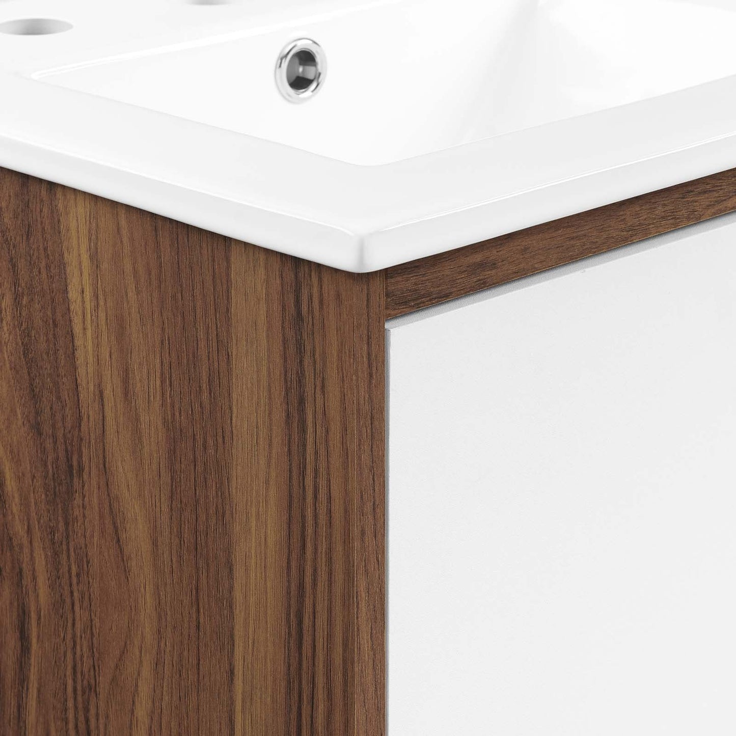 Transmit 18" Bathroom Vanity Walnut White EEI-4897-WAL-WHI