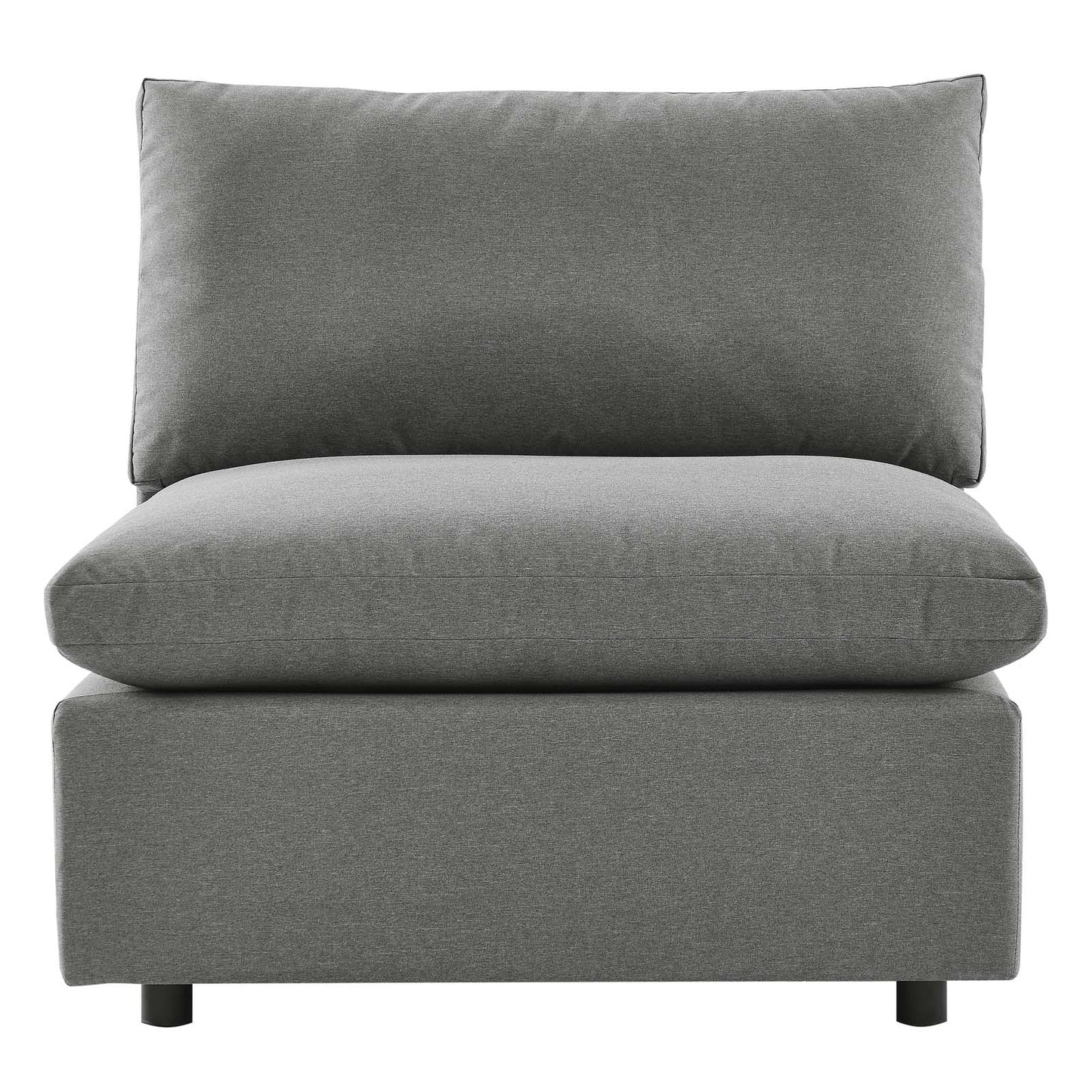 Commix Overstuffed Outdoor Patio Armless Chair Charcoal EEI-4902-CHA