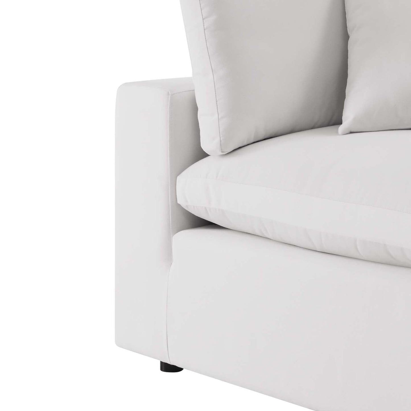 Commix Overstuffed Outdoor Patio Armless Chair White EEI-4902-WHI