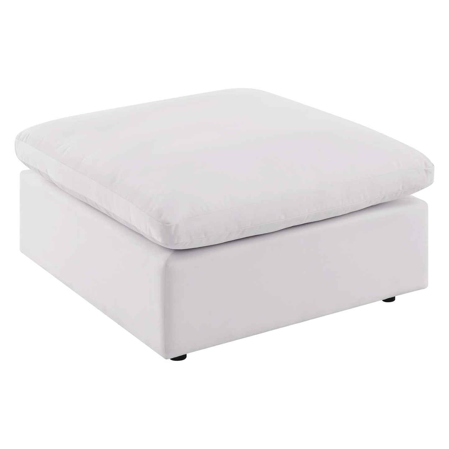 Commix Overstuffed Outdoor Patio Ottoman White EEI-4903-WHI