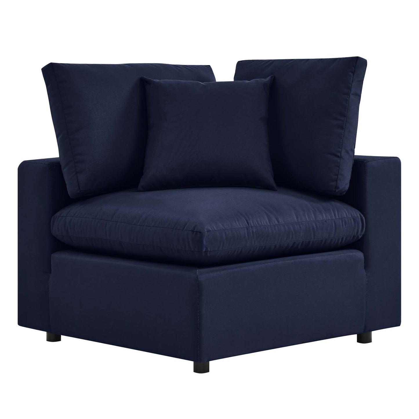 Commix Overstuffed Outdoor Patio Corner Chair Navy EEI-4904-NAV