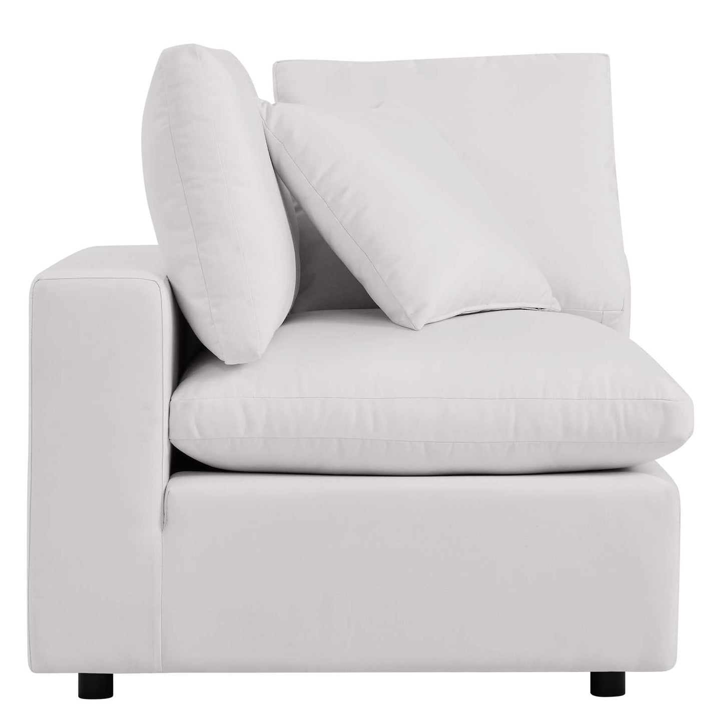 Commix Overstuffed Outdoor Patio Corner Chair White EEI-4904-WHI