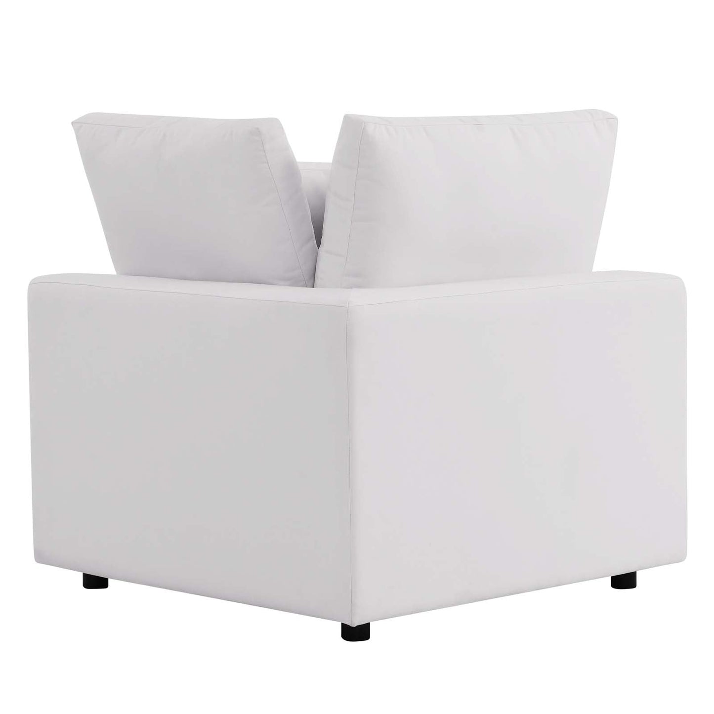 Commix Overstuffed Outdoor Patio Corner Chair White EEI-4904-WHI