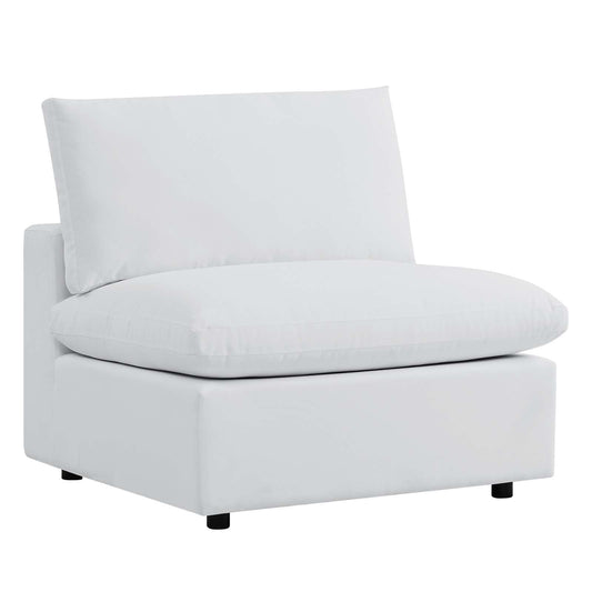 Commix Sunbrella® Outdoor Patio Armless Chair White EEI-4905-WHI