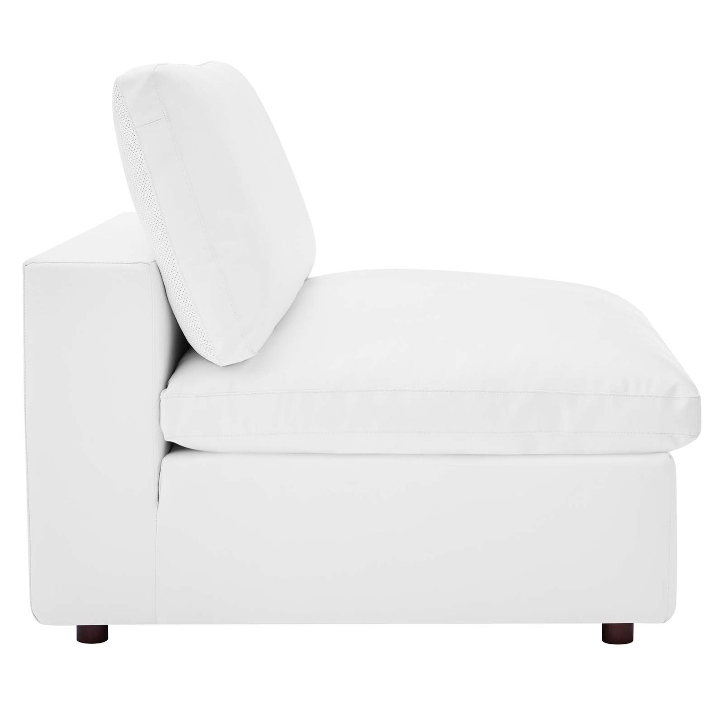 Commix Down Filled Overstuffed Vegan Leather 6-Piece Sectional Sofa White EEI-4918-WHI