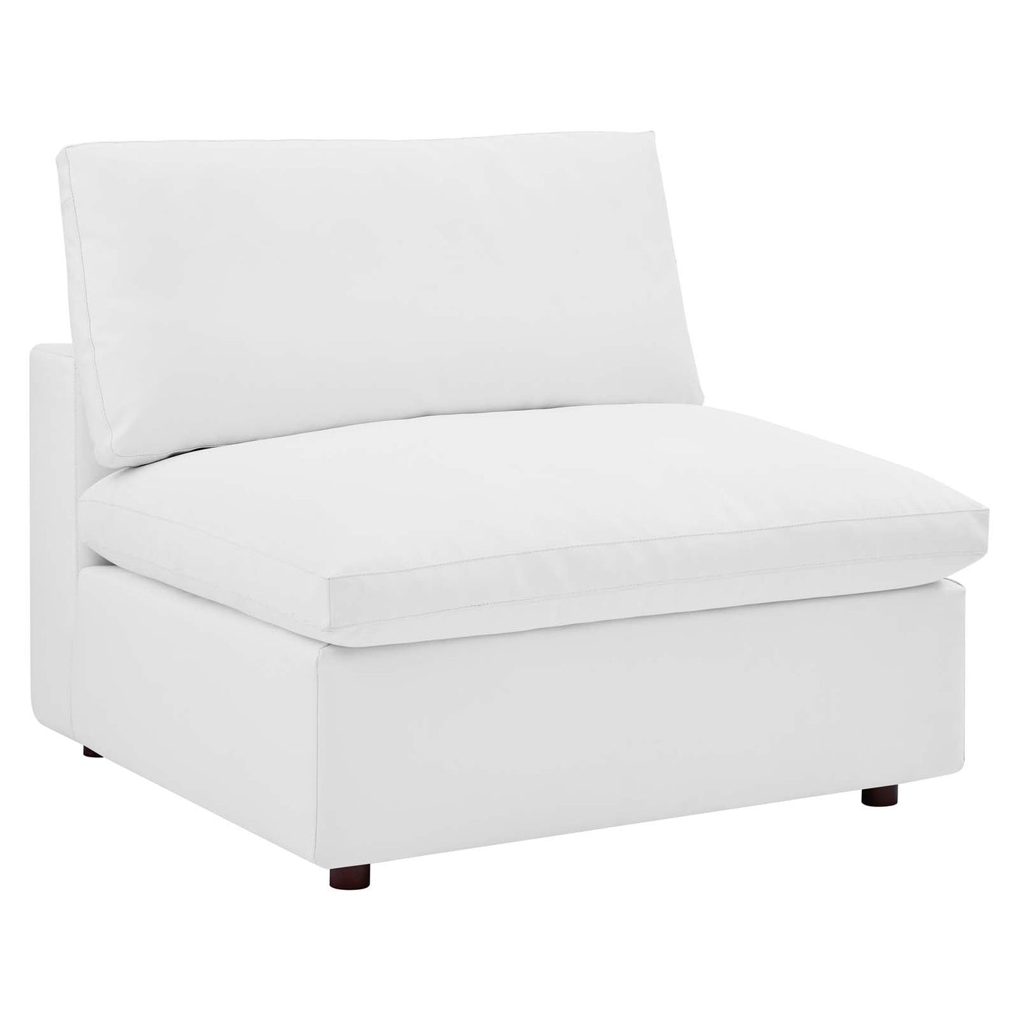 Commix Down Filled Overstuffed Vegan Leather 5-Piece Sectional Sofa White EEI-4919-WHI