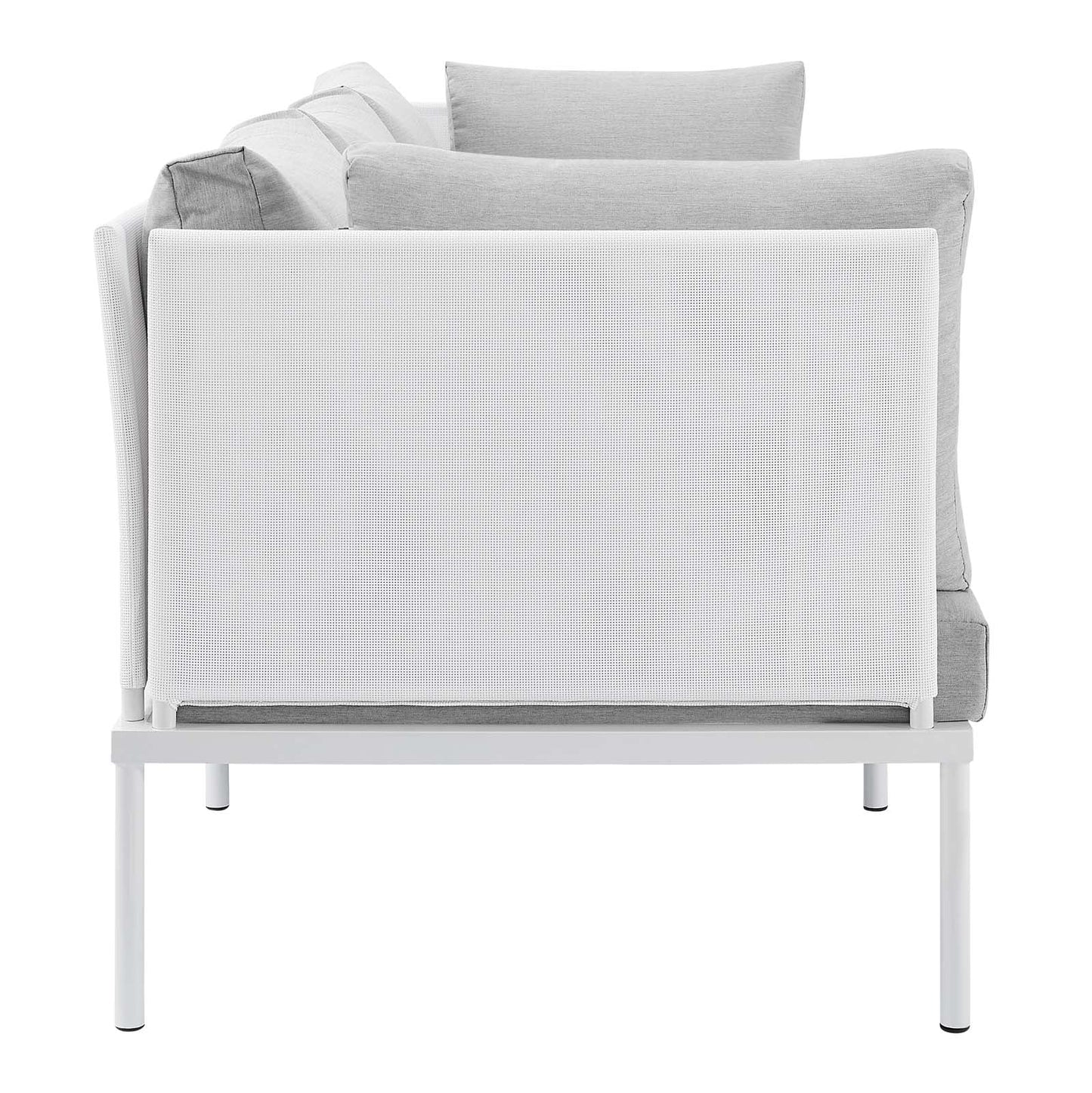 Harmony Sunbrella® Outdoor Patio Aluminum Sofa White Gray EEI-4967-WHI-GRY