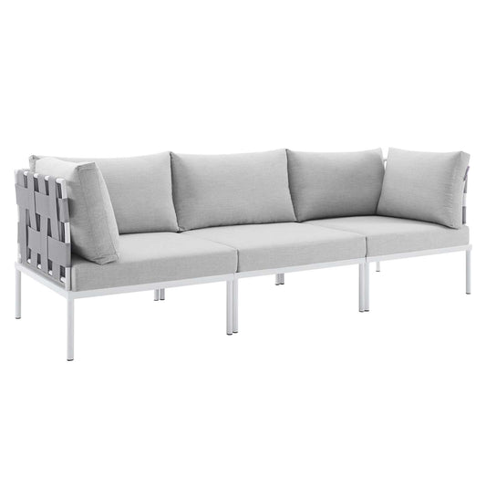 Harmony Sunbrella® Outdoor Patio Aluminum Sofa Gray Gray EEI-4968-GRY-GRY