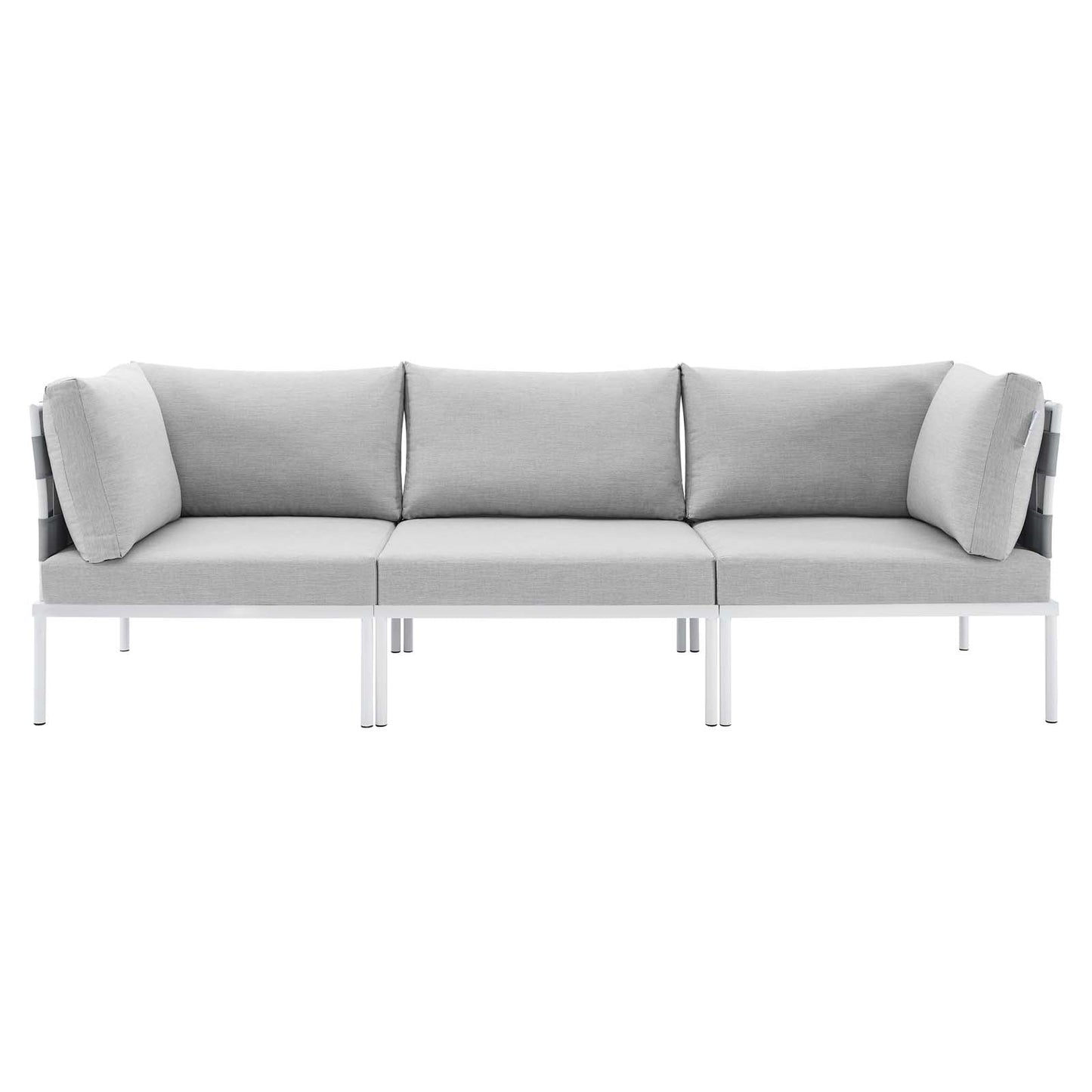 Harmony Sunbrella® Outdoor Patio Aluminum Sofa Gray Gray EEI-4968-GRY-GRY