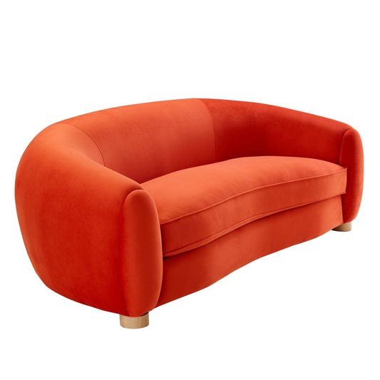 Abundant Performance Velvet Sofa Orange EEI-4970-ORA