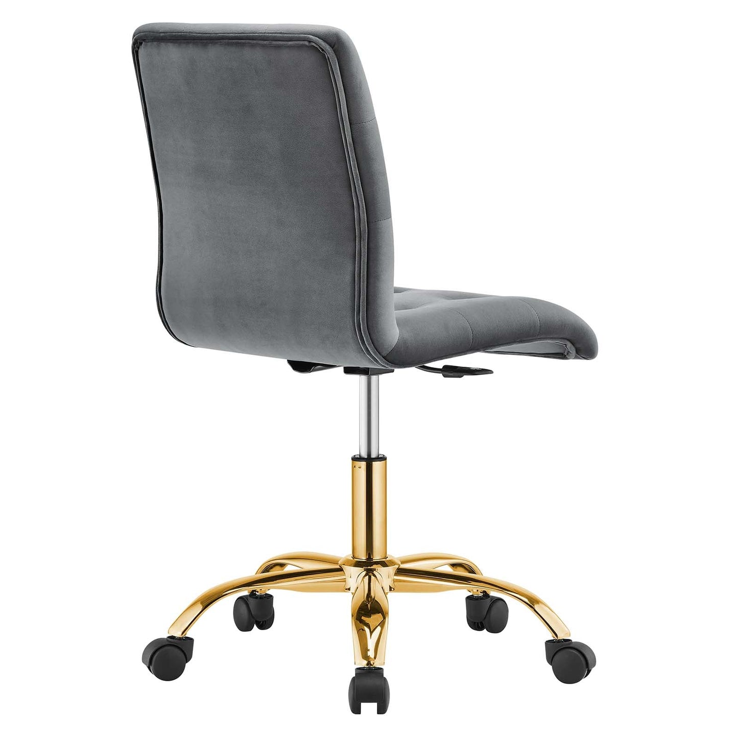 Prim Armless Performance Velvet Office Chair Gold Gray EEI-4973-GLD-GRY