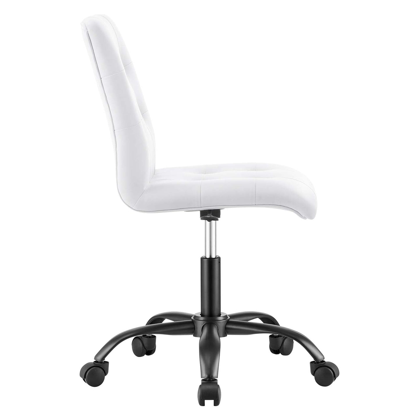 Prim Armless Vegan Leather Office Chair Black White EEI-4975-BLK-WHI