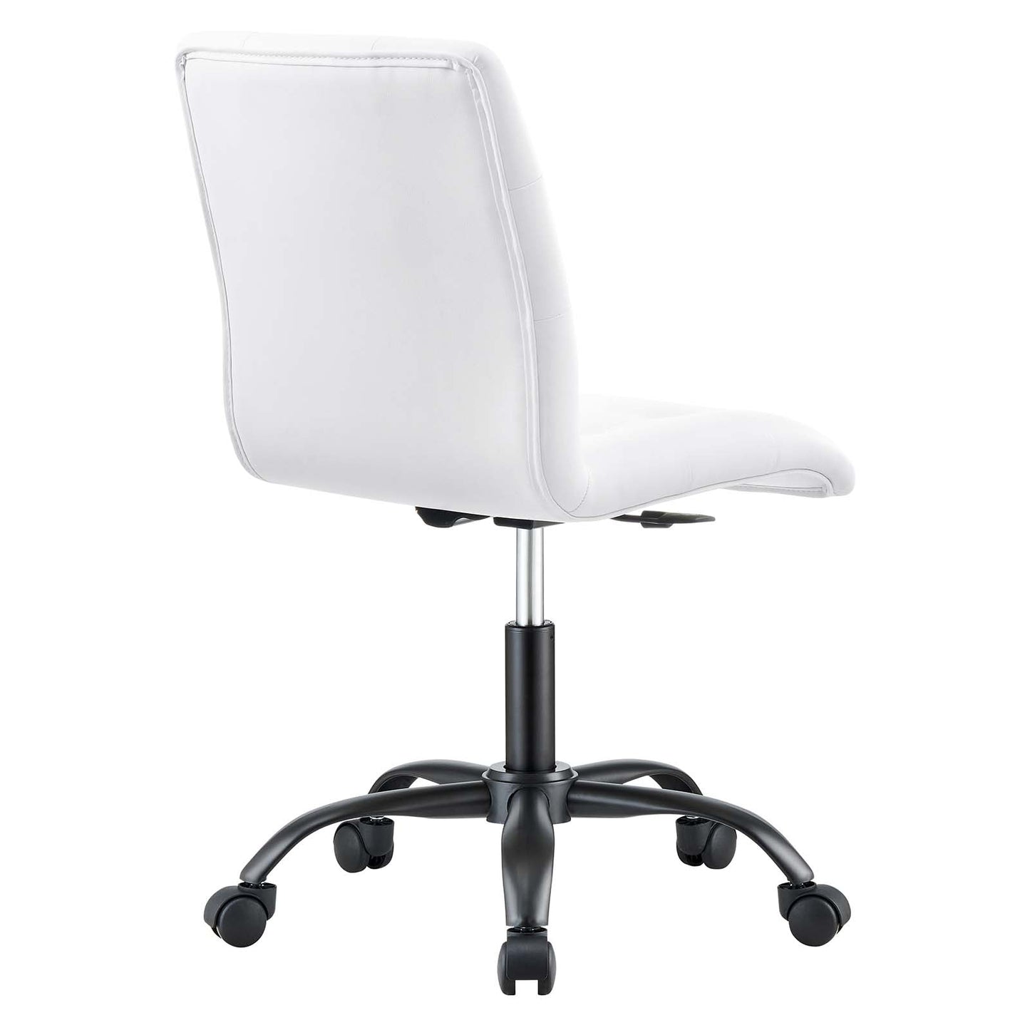 Prim Armless Vegan Leather Office Chair Black White EEI-4975-BLK-WHI