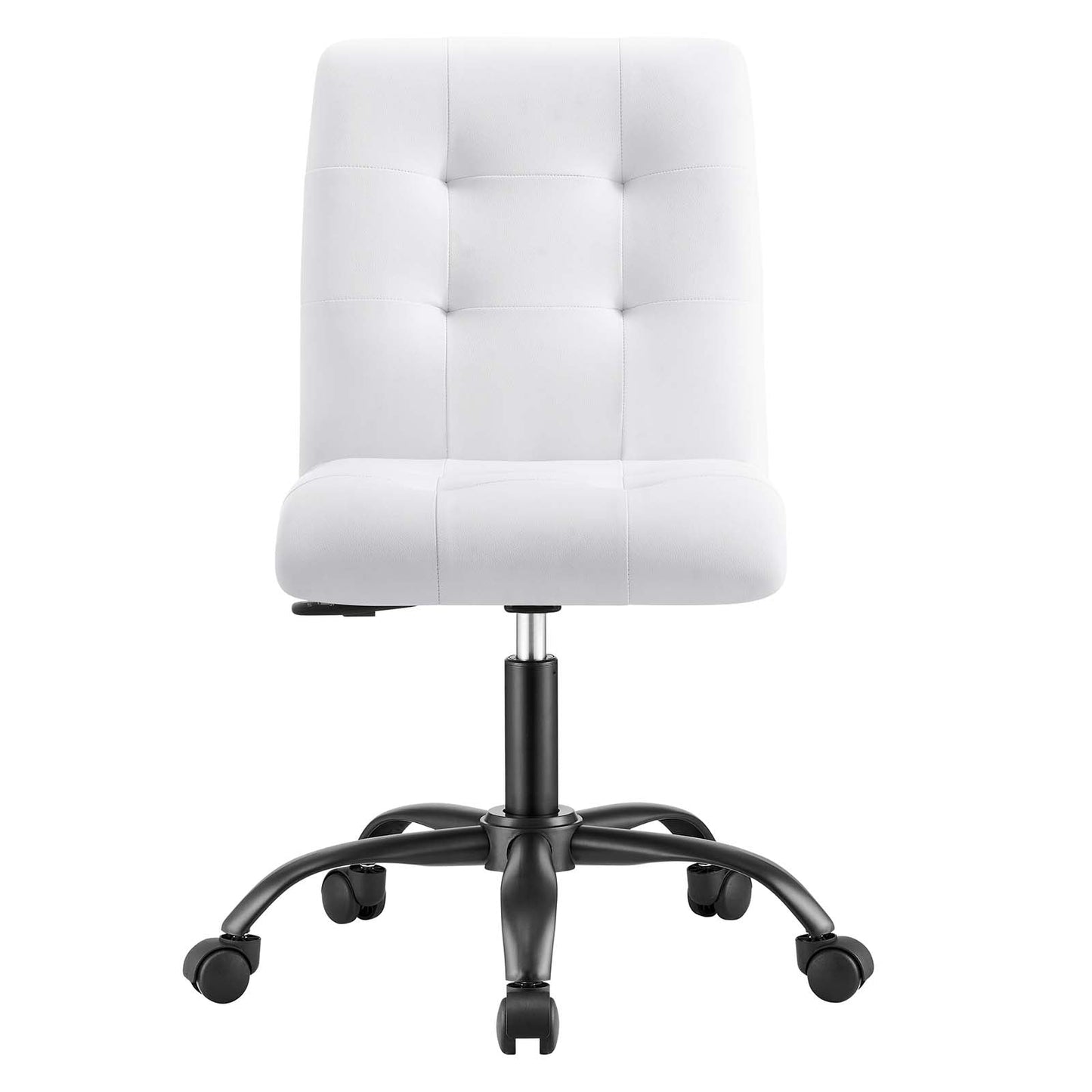 Prim Armless Vegan Leather Office Chair Black White EEI-4975-BLK-WHI