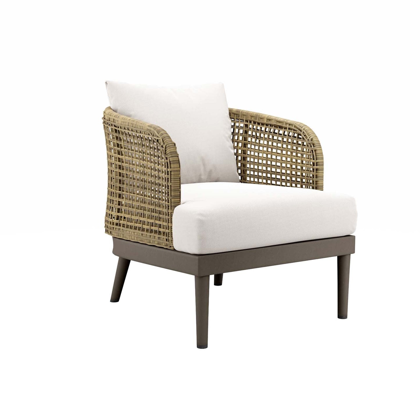 Meadow Outdoor Patio Armchair Natural White EEI-4986-NAT-WHI