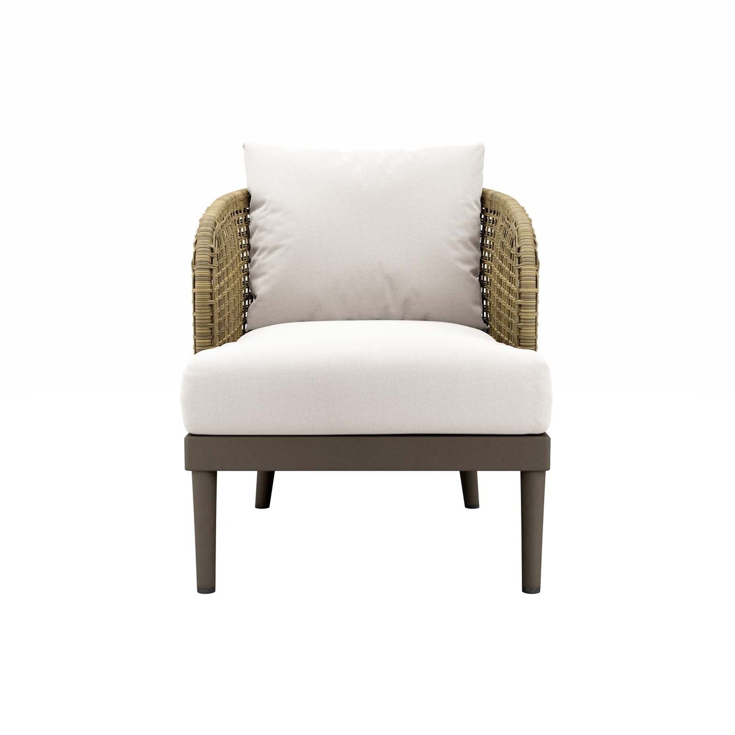 Meadow Outdoor Patio Armchair Natural White EEI-4986-NAT-WHI