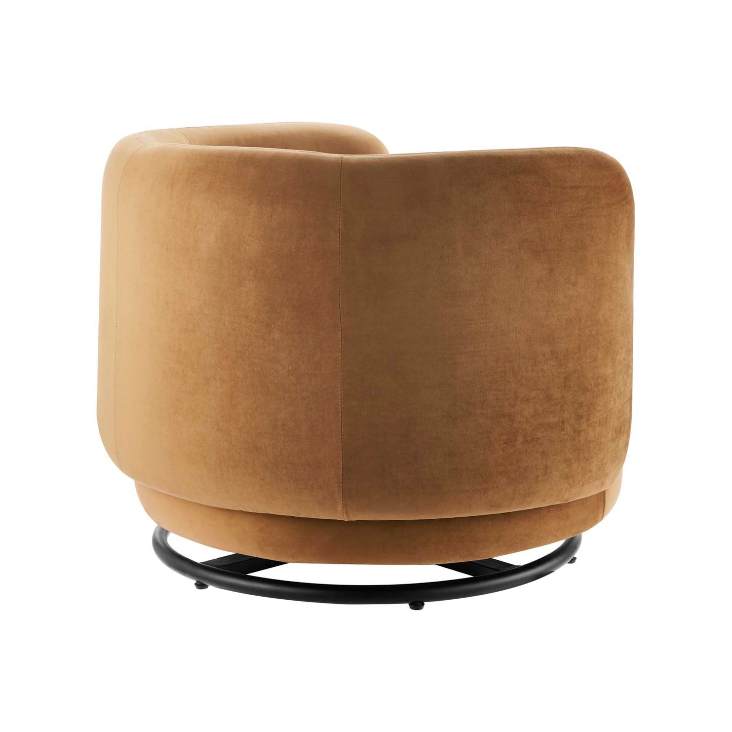 Relish Performance Velvet Swivel Chair Black Cognac EEI-5001-BLK-COG