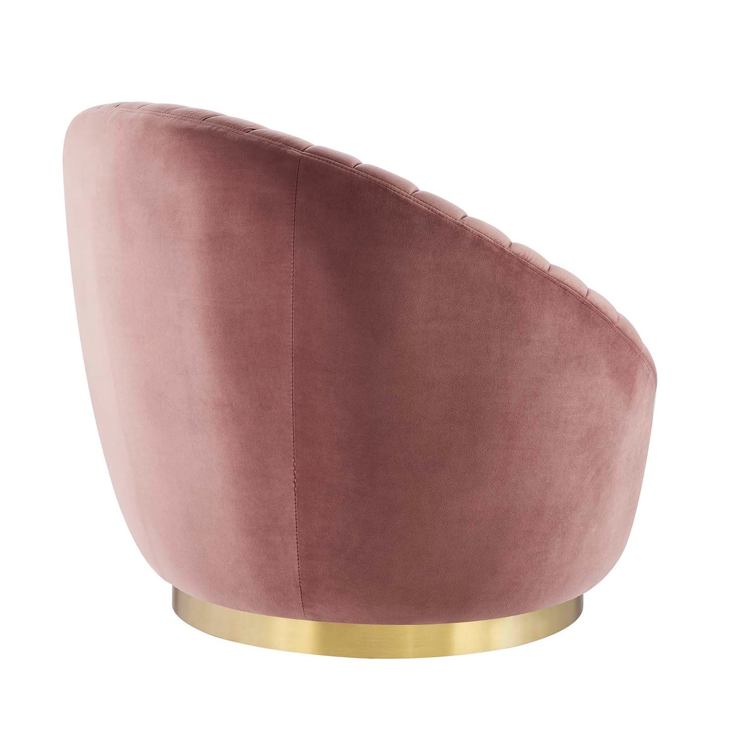 Whirr Tufted Performance Velvet Swivel Chair Gold Dusty Rose EEI-5002-GLD-DUS