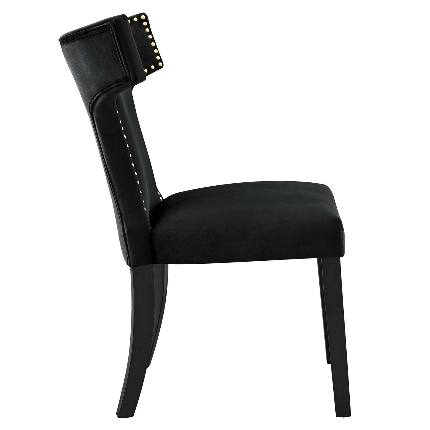 Curve Performance Velvet Dining Chairs - Set of 2 Black EEI-5008-BLK