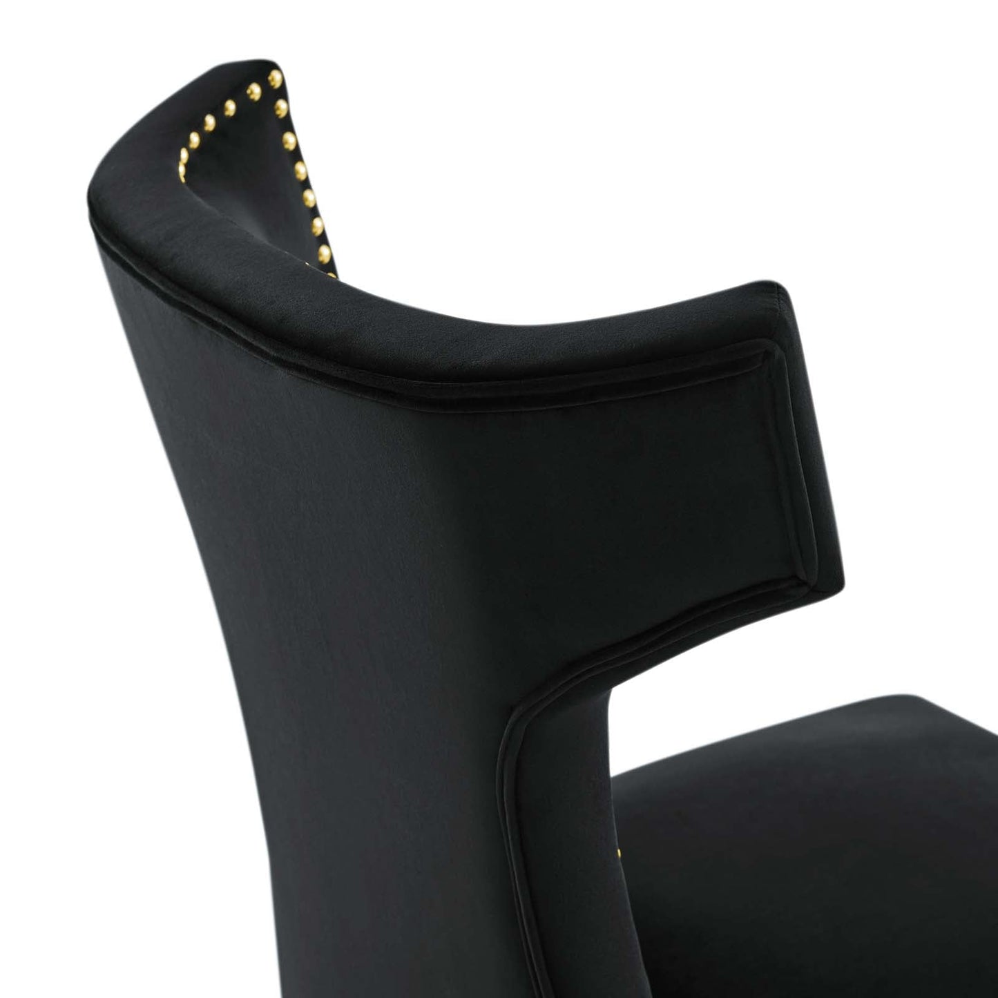 Curve Performance Velvet Dining Chairs - Set of 2 Black EEI-5008-BLK