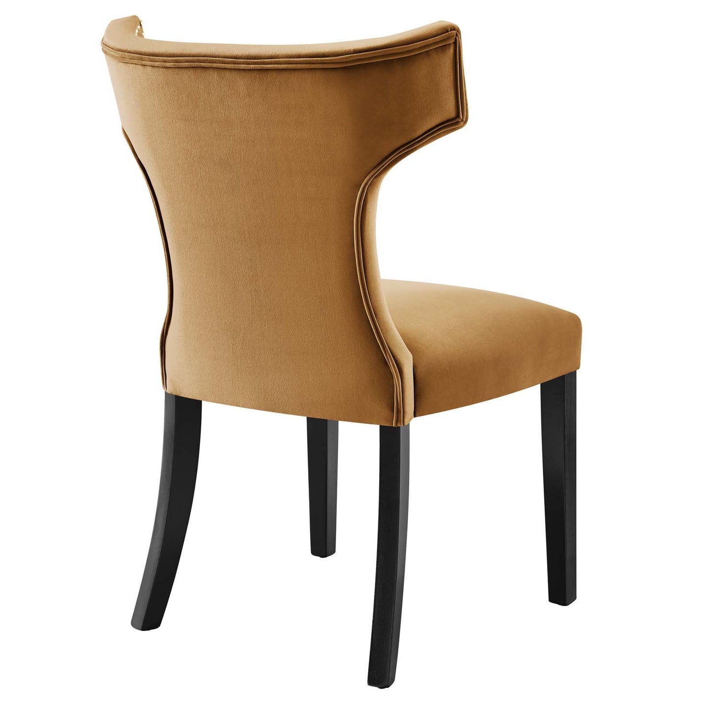 Curve Performance Velvet Dining Chairs - Set of 2 Cognac EEI-5008-COG