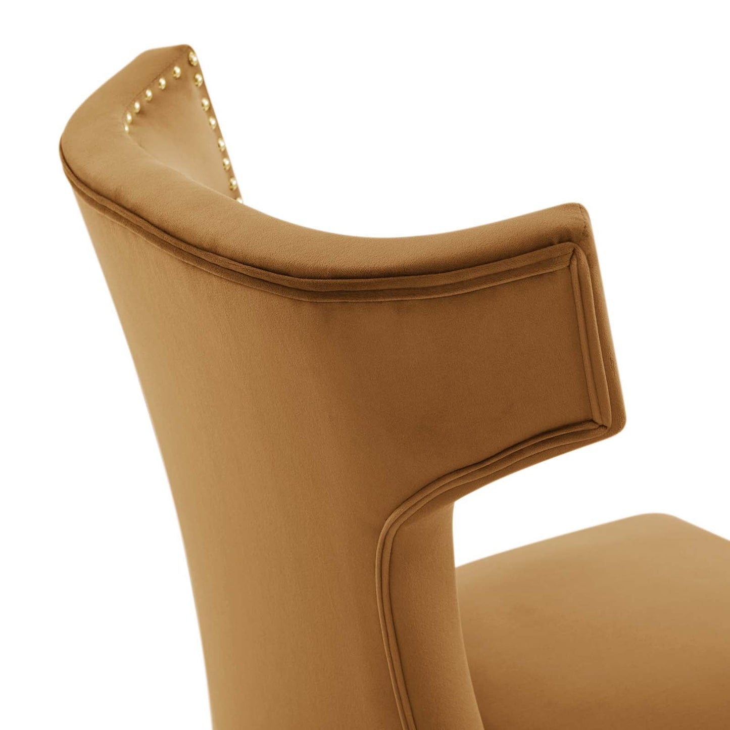 Curve Performance Velvet Dining Chairs - Set of 2 Cognac EEI-5008-COG