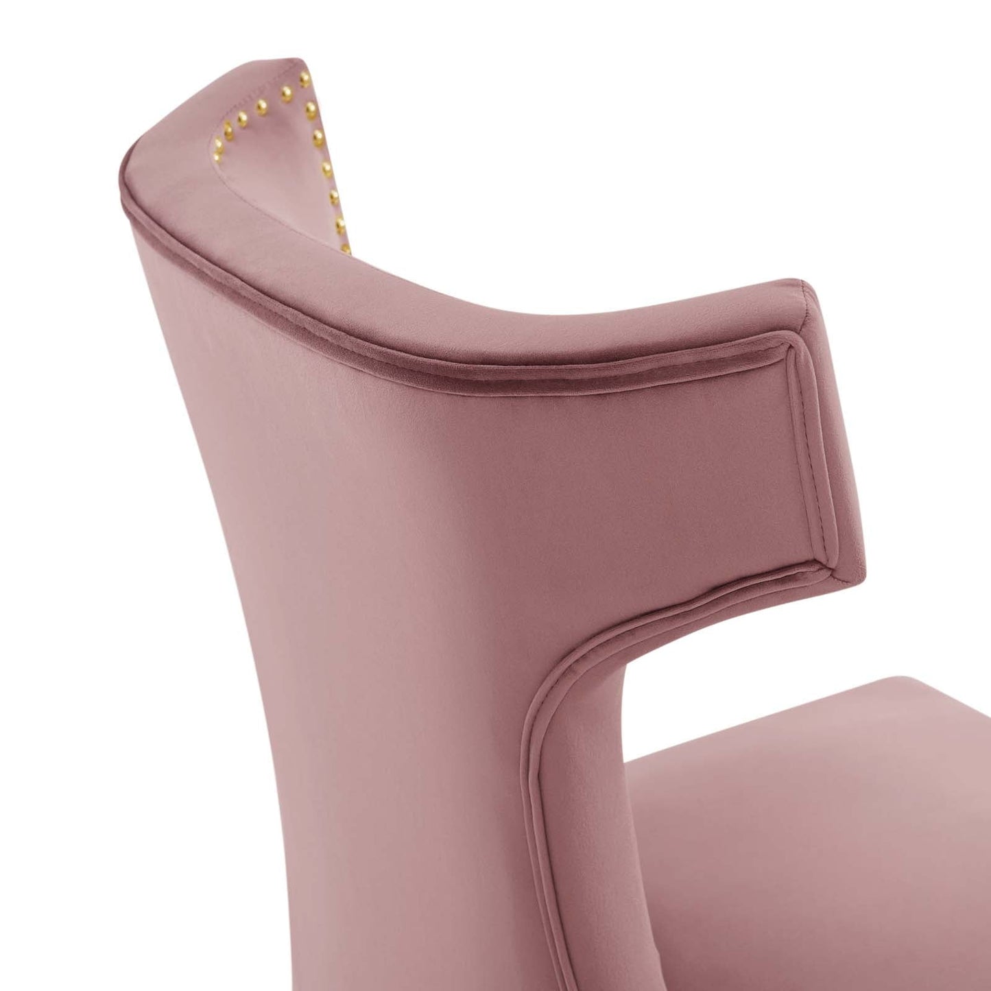 Curve Performance Velvet Dining Chairs - Set of 2 Dusty Rose EEI-5008-DUS