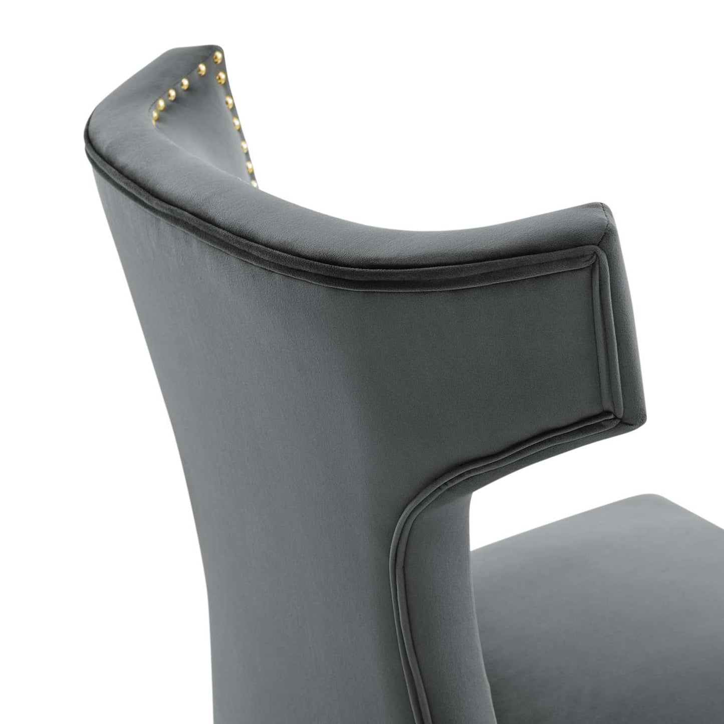 Curve Performance Velvet Dining Chairs - Set of 2 Gray EEI-5008-GRY