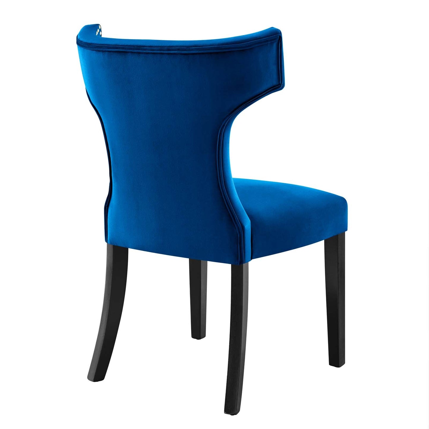 Curve Performance Velvet Dining Chairs - Set of 2 Navy EEI-5008-NAV