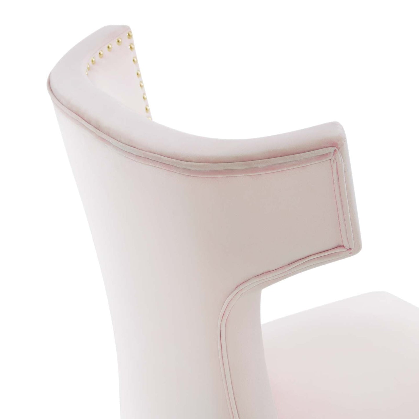 Curve Performance Velvet Dining Chairs - Set of 2 Pink EEI-5008-PNK