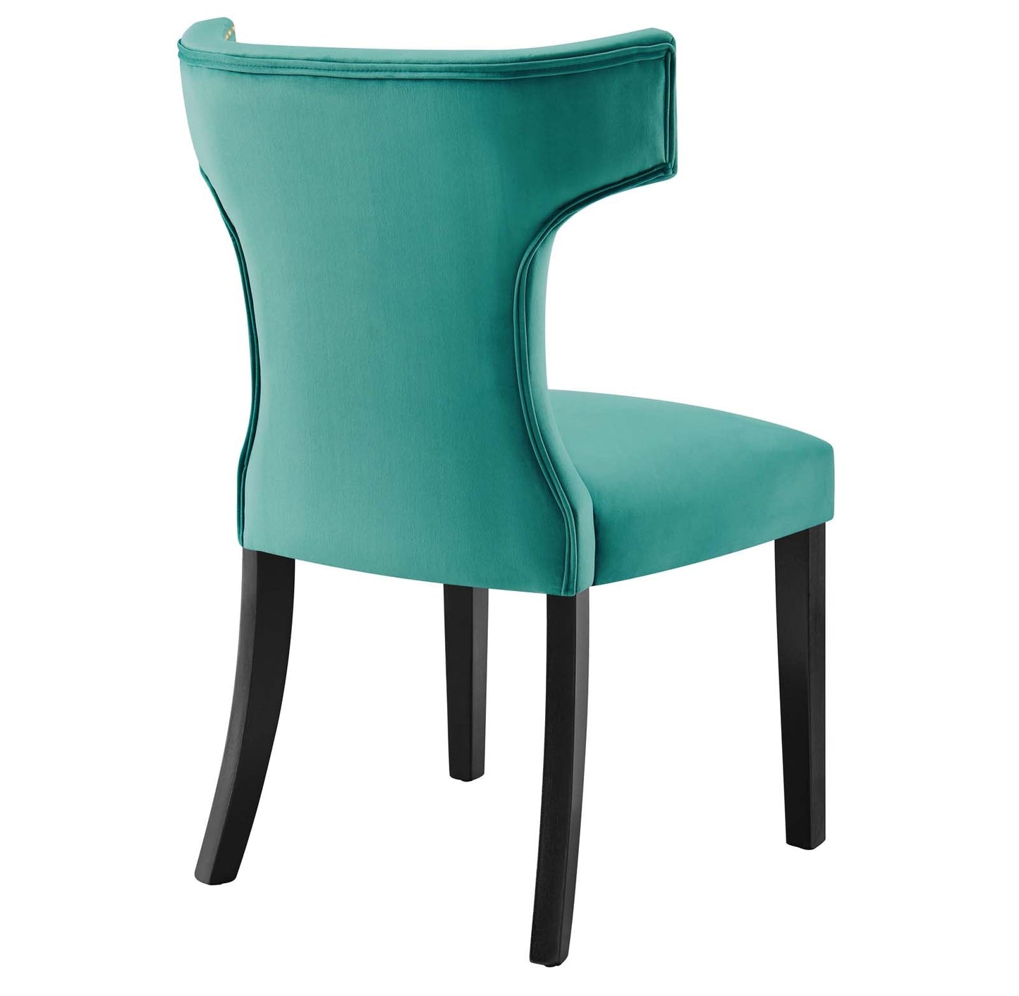 Curve Performance Velvet Dining Chairs - Set of 2 Teal EEI-5008-TEA