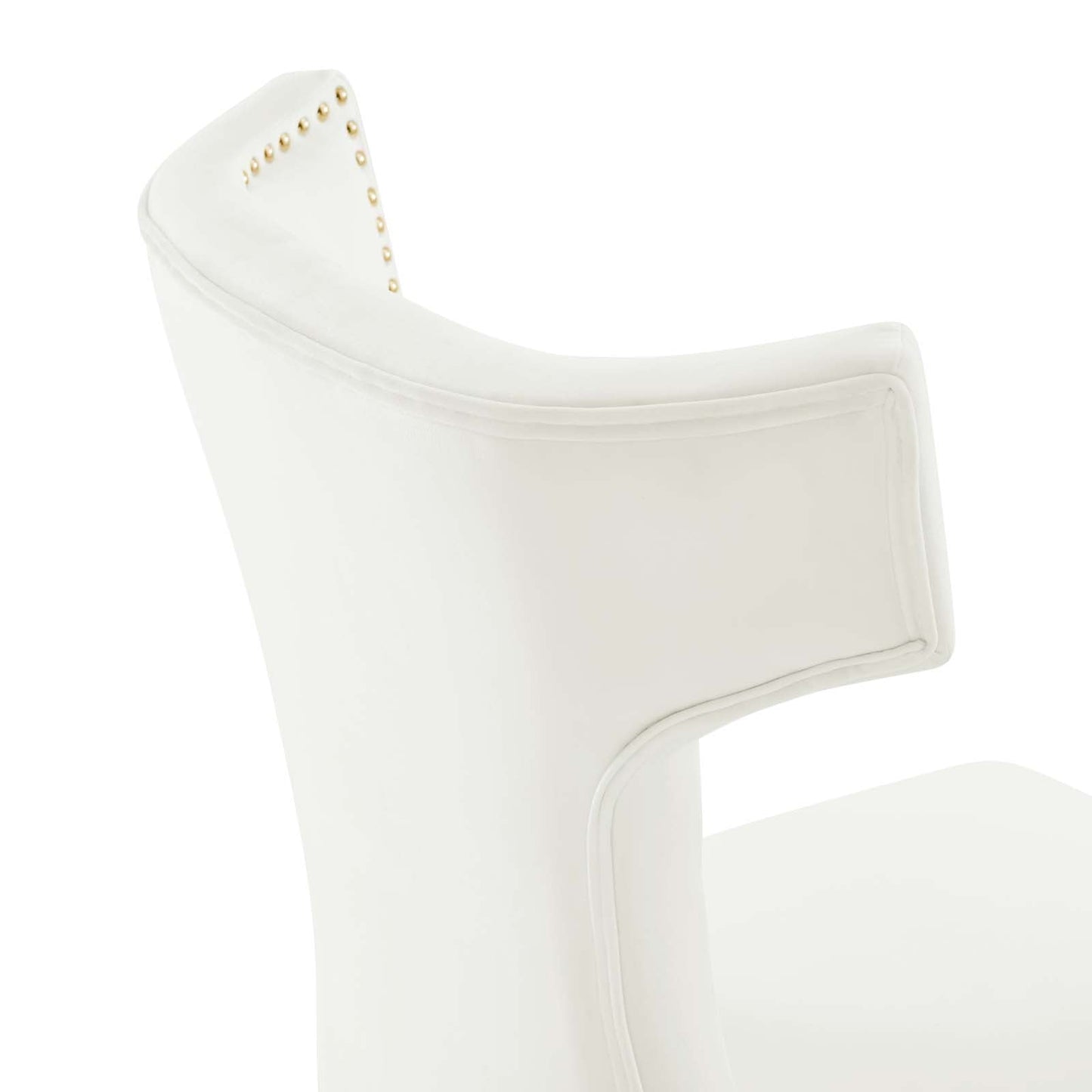 Curve Performance Velvet Dining Chairs - Set of 2 White EEI-5008-WHI