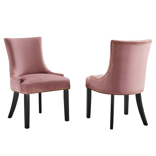 Marquis Performance Velvet Dining Chairs - Set of 2 Dusty Rose EEI-5010-DUS