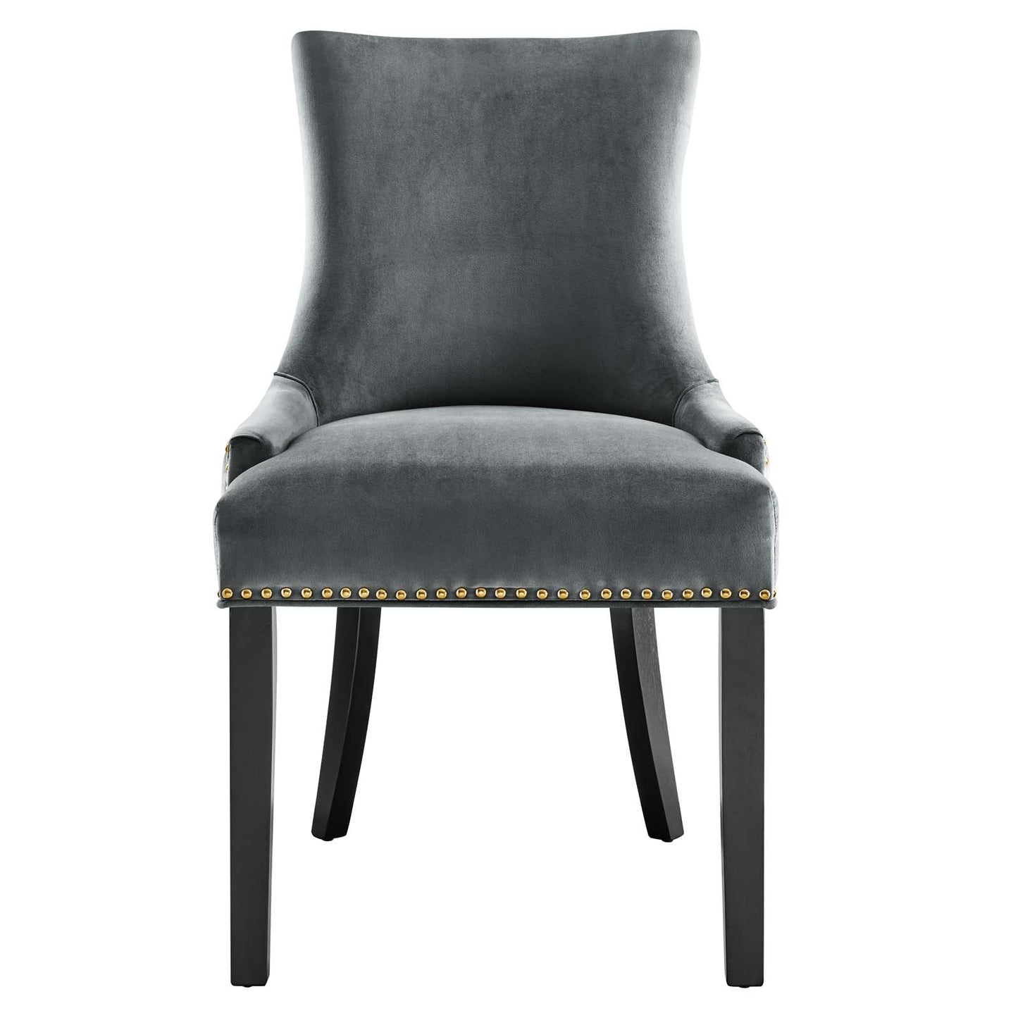 Marquis Performance Velvet Dining Chairs - Set of 2 Gray EEI-5010-GRY