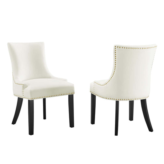 Marquis Performance Velvet Dining Chairs - Set of 2 White EEI-5010-WHI