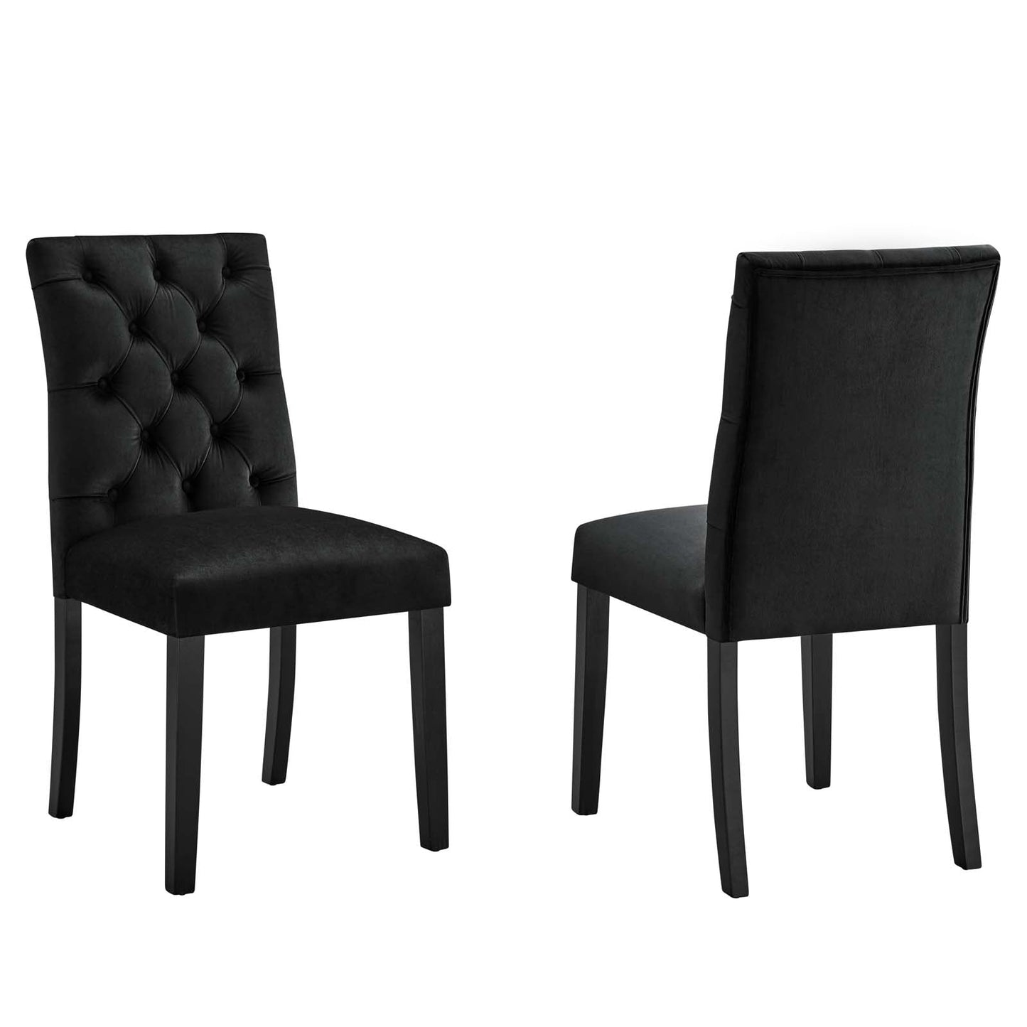 Duchess Performance Velvet Dining Chairs - Set of 2 Black EEI-5011-BLK