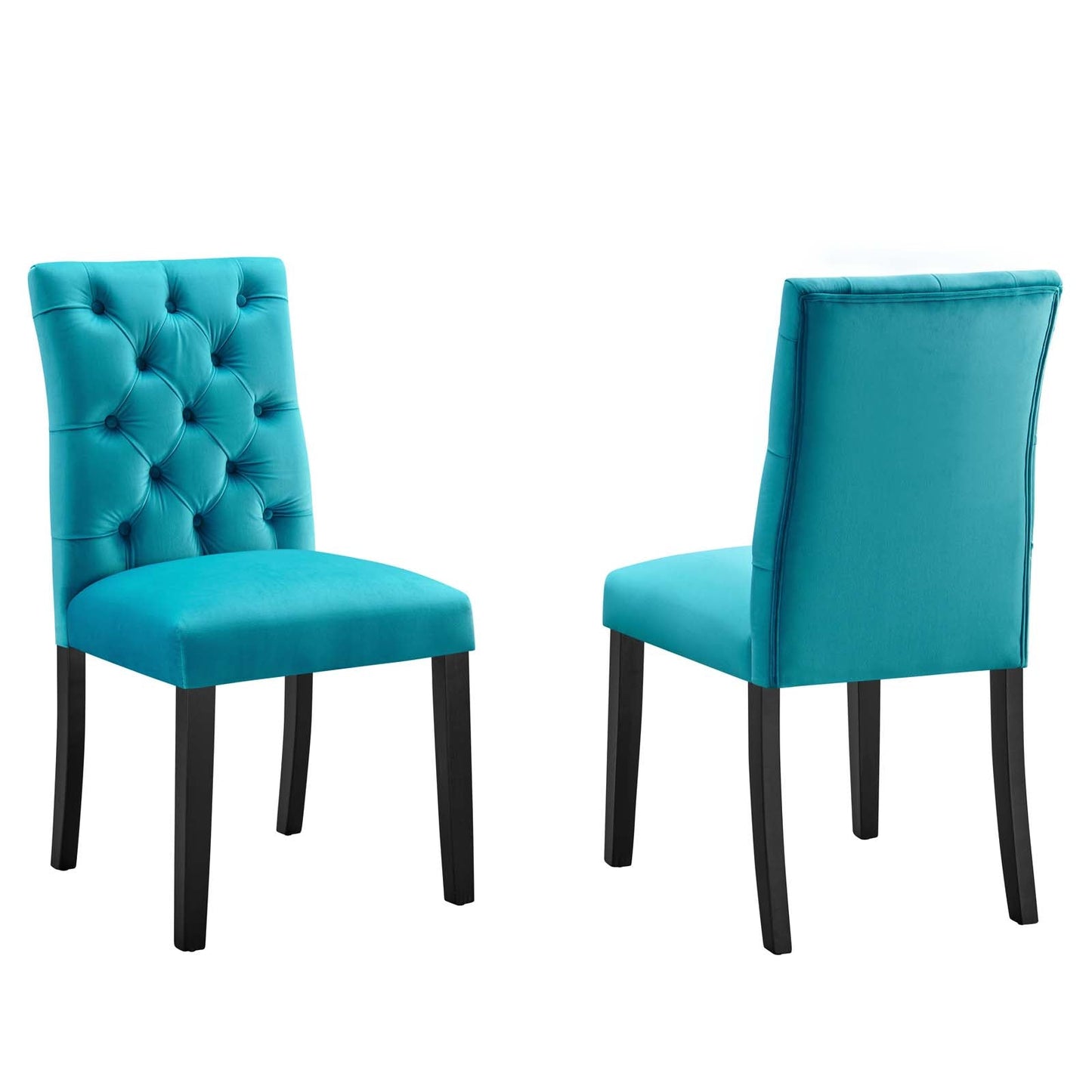 Duchess Performance Velvet Dining Chairs - Set of 2 Blue EEI-5011-BLU