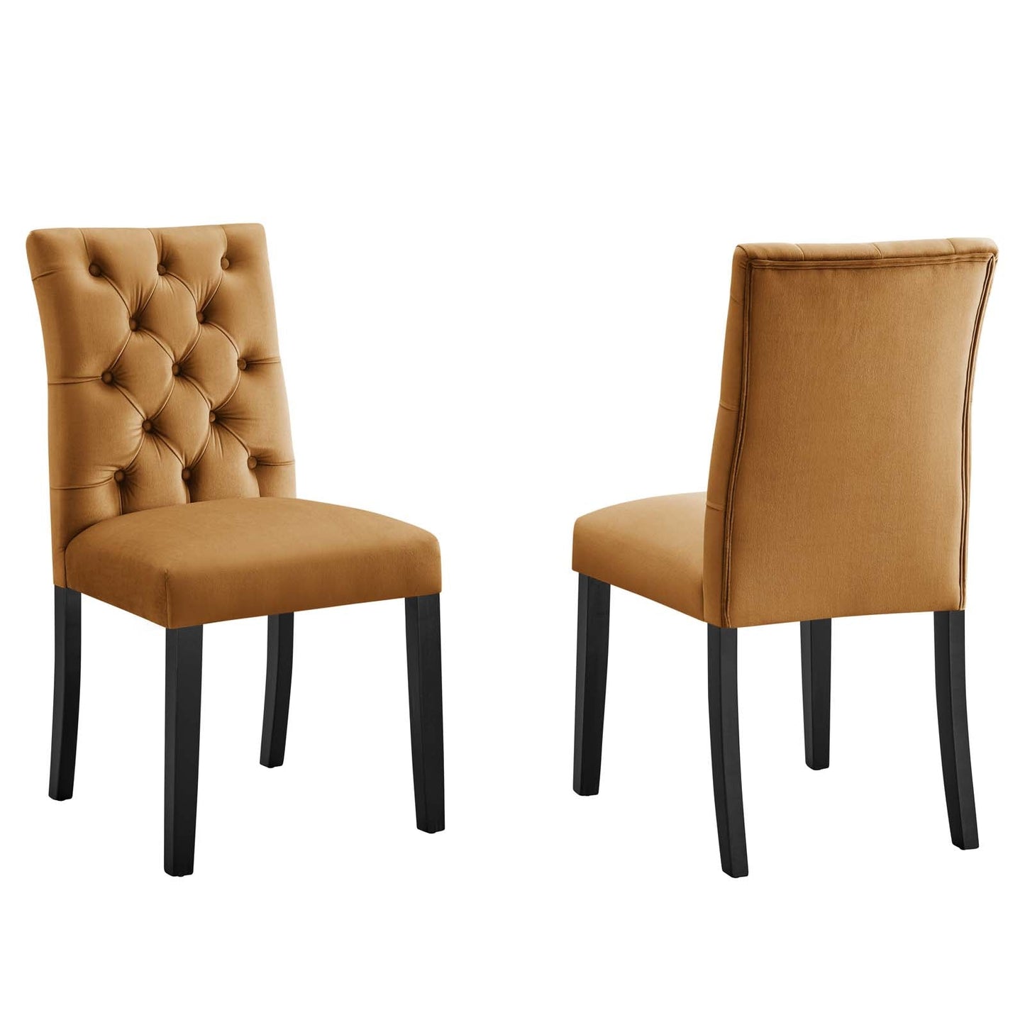 Duchess Performance Velvet Dining Chairs - Set of 2 Cognac EEI-5011-COG