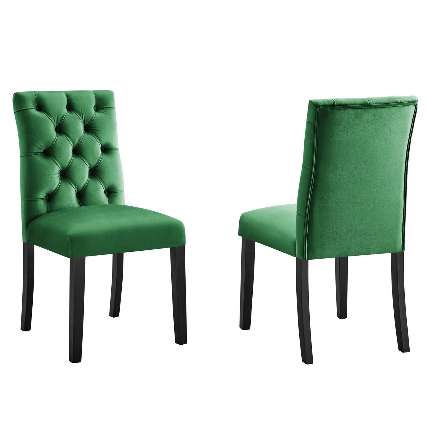 Duchess Performance Velvet Dining Chairs - Set of 2 Emerald EEI-5011-EME