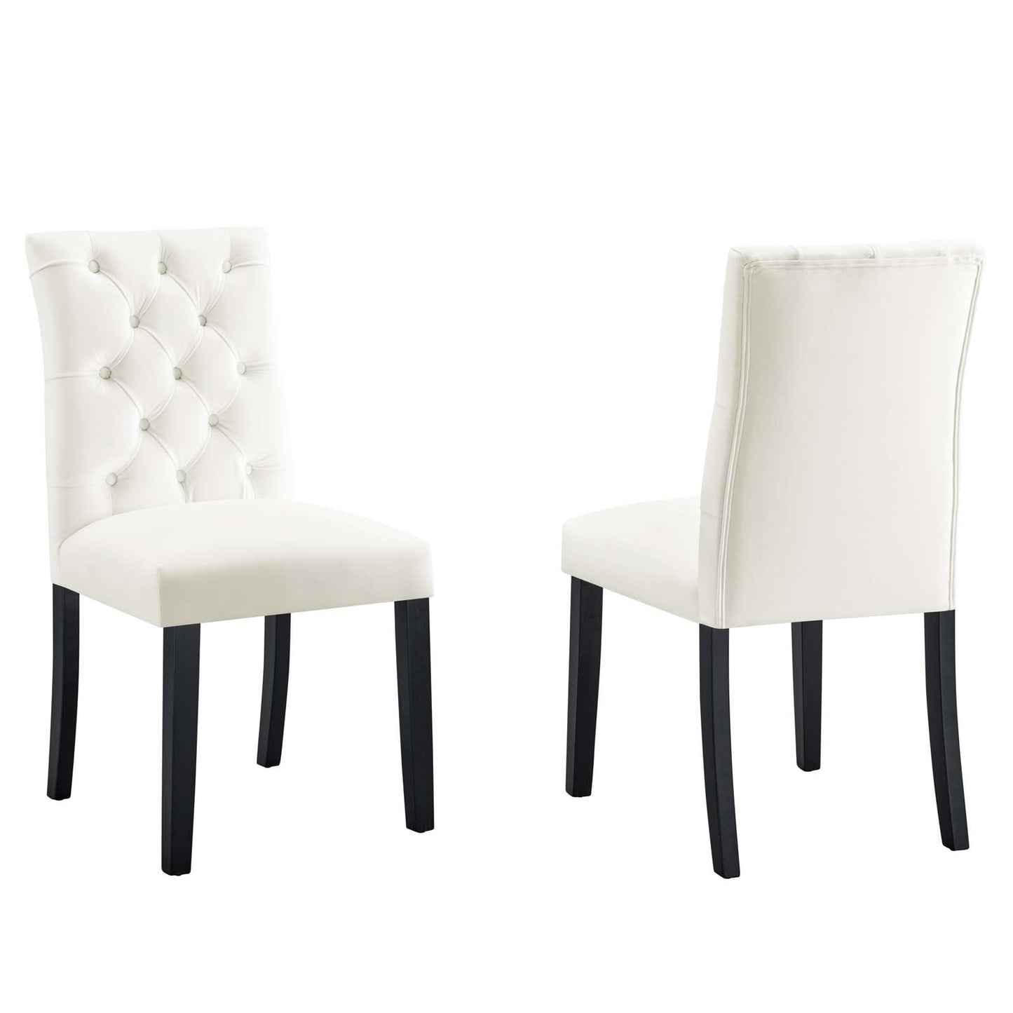 Duchess Performance Velvet Dining Chairs - Set of 2 White EEI-5011-WHI