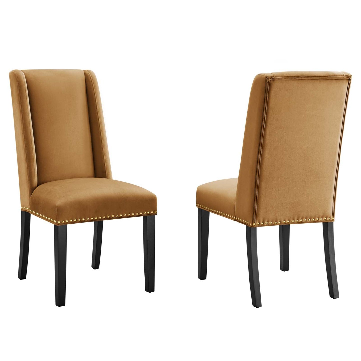 Baron Performance Velvet Dining Chairs - Set of 2 Cognac EEI-5012-COG