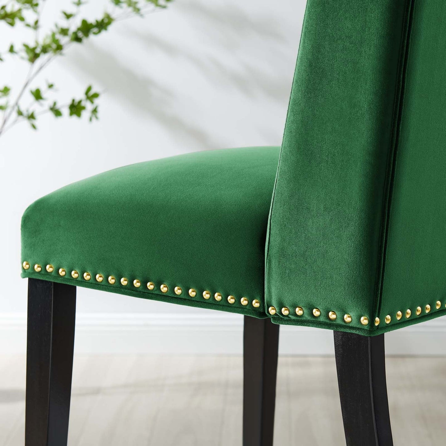 Baron Performance Velvet Dining Chairs - Set of 2 Emerald EEI-5012-EME