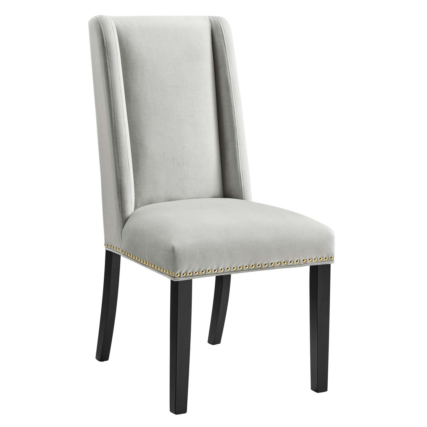 Baron Performance Velvet Dining Chairs - Set of 2 Light Gray EEI-5012-LGR