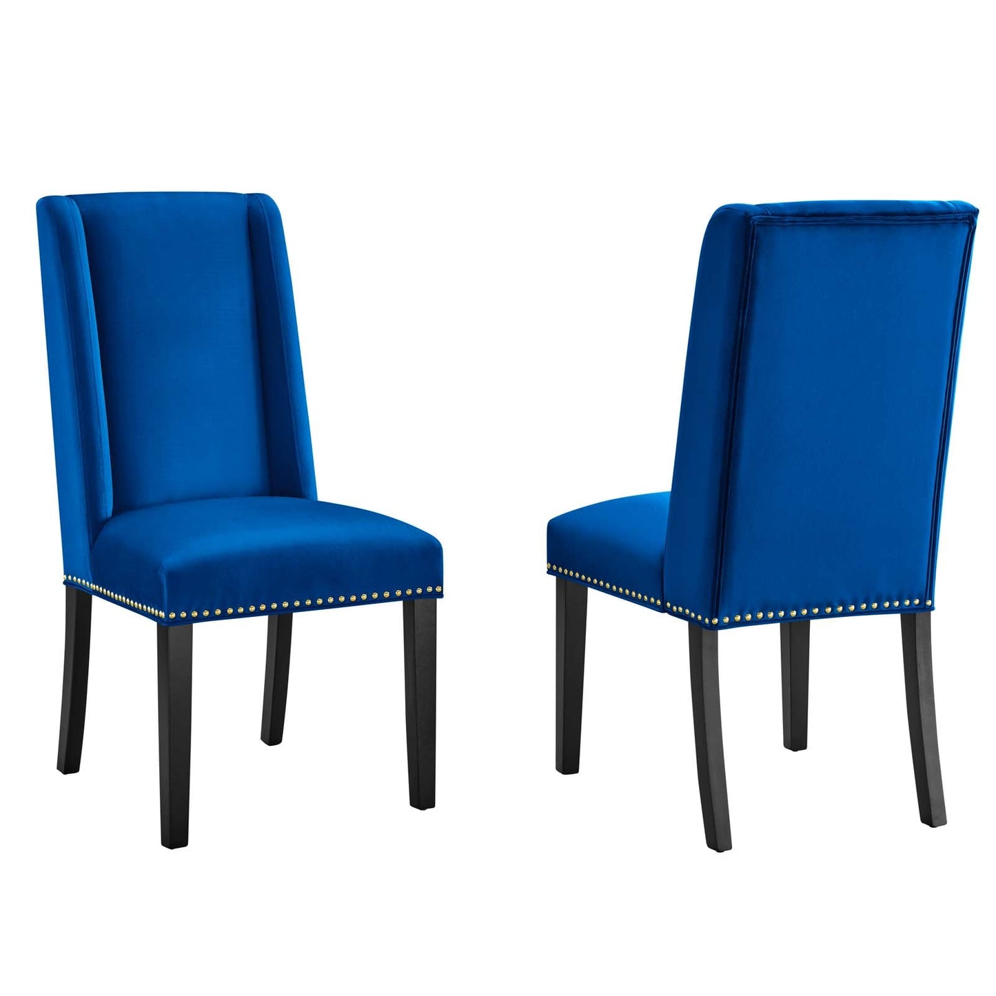 Baron Performance Velvet Dining Chairs - Set of 2 Navy EEI-5012-NAV