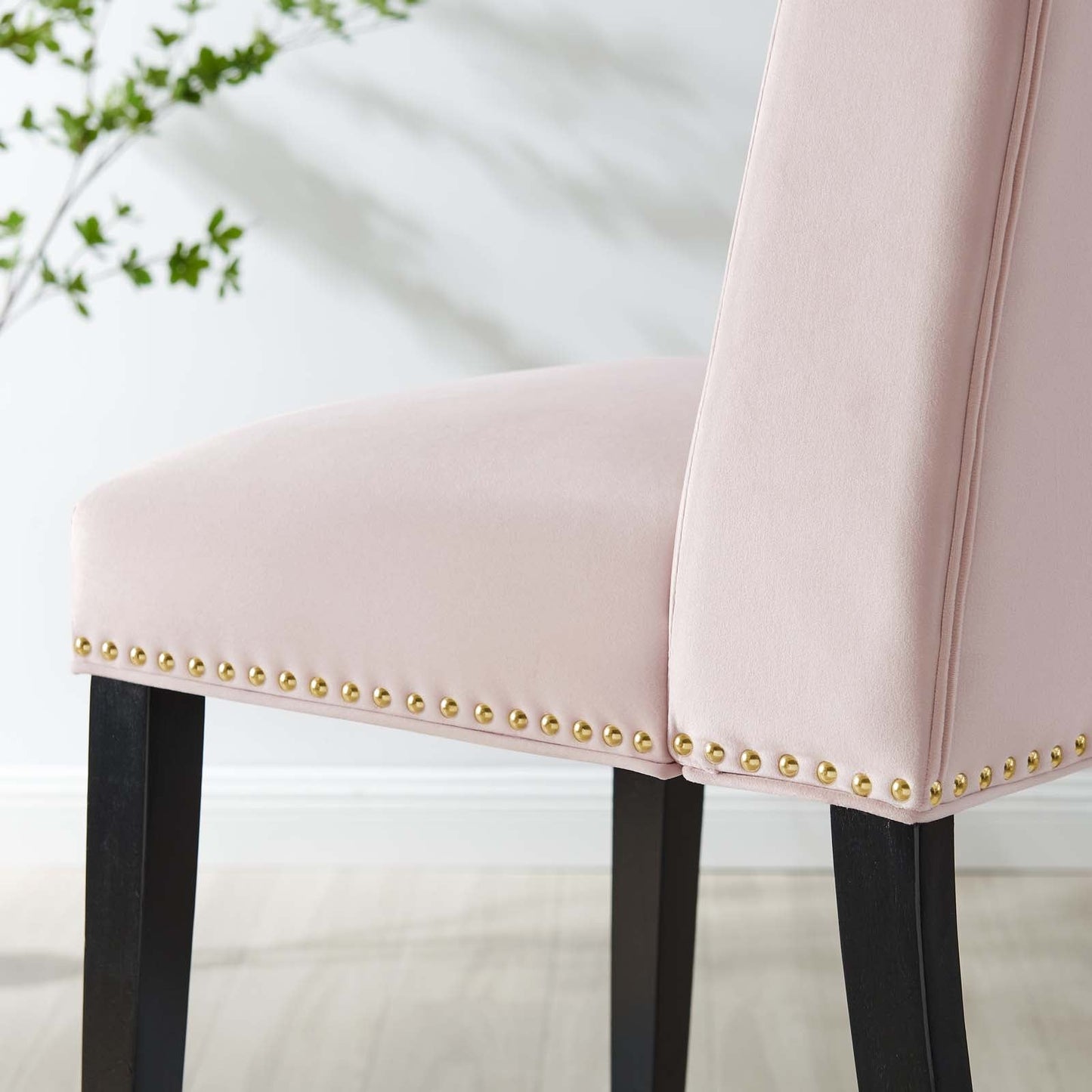 Baron Performance Velvet Dining Chairs - Set of 2 Pink EEI-5012-PNK