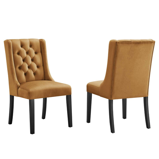 Baronet Performance Velvet Dining Chairs - Set of 2 Cognac EEI-5013-COG