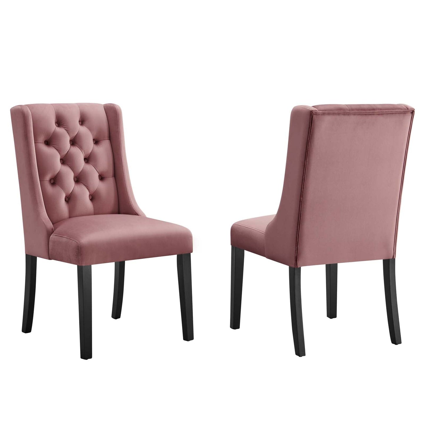 Baronet Performance Velvet Dining Chairs - Set of 2 Dusty Rose EEI-5013-DUS