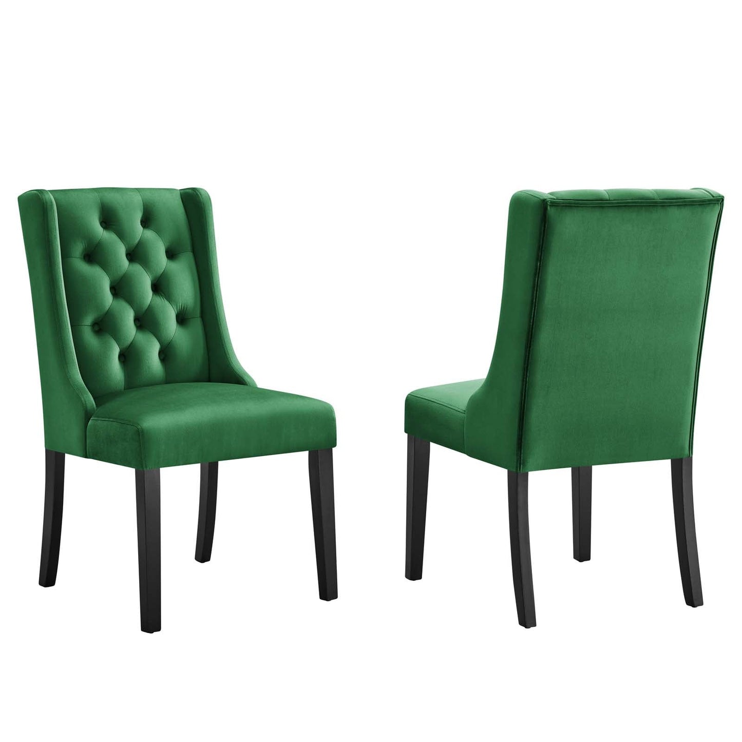 Baronet Performance Velvet Dining Chairs - Set of 2 Emerald EEI-5013-EME